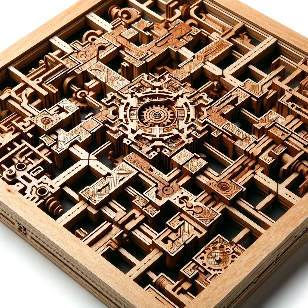 Puzzle en bois, le bois crée une atmosphère immersive dans un Escape Game